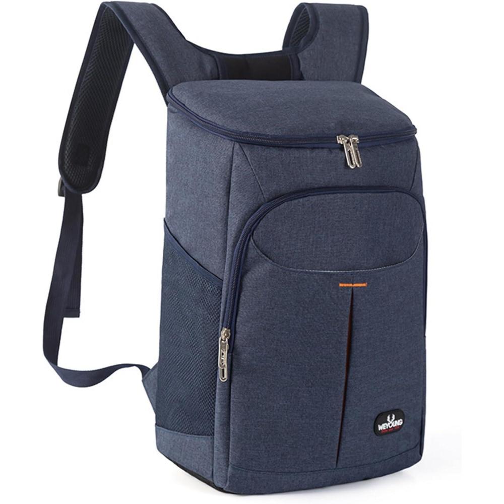imageSac Dos Glaciere Isotherme Portable Sac Pique Niques 25L Cooler Backpack Bag pour Hommes Femmes pour Djeuner Plage Camping BBQ PiqueNique Travail EcoleBleu