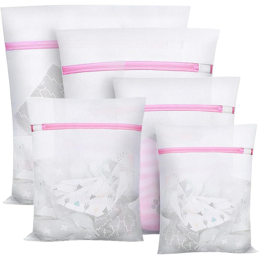 imageSac linge pour machine laver5 Set Filet linge pour machine laverLaundry Bag pour articles dlicatssoutiengorgechemisiersousvtementschaussuresvtements de bbWash Bag etc Rose5 Set1XL 2L 2MRosa