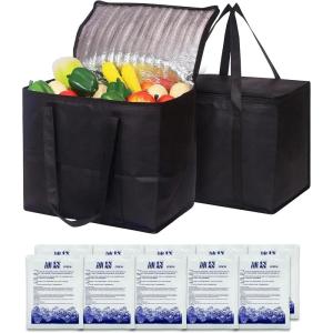 2 pièce Sac Isotherme Repas (7.5L+5L)/(40L+40L),10 pièce Petit Sac Isotherme，Sacs isothermes,Petite glaciere Souple Isotherme(40L)