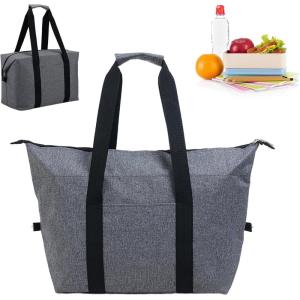 20L Sac Isotherme Repas Pliable Glacière Souple Portable Pique-Nique pour Déjeuner, Travail, École, Plage (Gris)(Gris)