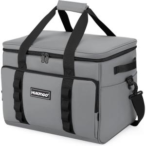 Glaciere Grand Pliable Glacière Souple Isotherme Etanche Sac Pique Nique pour Courses, Camping, Randonnée et Voyage(Gris)