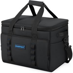 Glaciere Grand Pliable Glacière Souple Isotherme Etanche Sac Pique Nique pour Courses, Camping, Randonnée et Voyage(Noir)