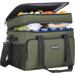 Glacière Grand Pliable Sac Isotherme Imperméable Souple Glaciere pour Pique Nique, Courses, Camping, Voyage, Épicerie et Pêche, 42L(Vert)