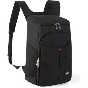 Sac à Dos Glaciere Isotherme, Portable Sac Pique Niques 25L Cooler Backpack Bag, pour Hommes Femmes pour Déjeuner Plage Camping BBQ Pique-Nique Travail Ecole(Noir)