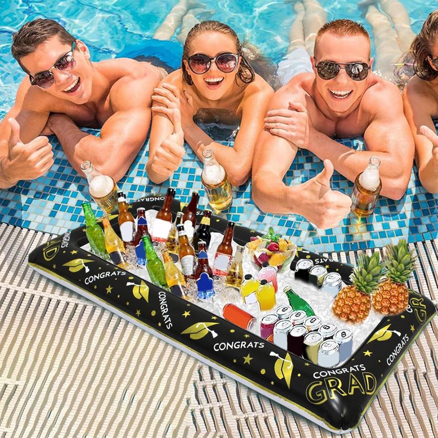 imageGlacire GonflableGlacires Flottantes pour Ftes Piscine Plateau Pliable pour Boissons Buffet Rafrachissant pour Nourriture Salade Extrieur PiqueNique et Fte