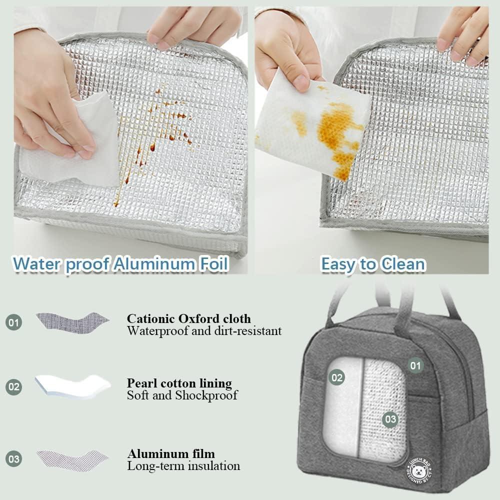 imageSac Isotherme Repas Petit Sac Lunch Box tanches Sac Glaciere Impermable en Feuille dAluminium 5L Sac Lunch Isotherme pour Femmes Hommes Enfants cole e Bureau Noir5 6 L Rose