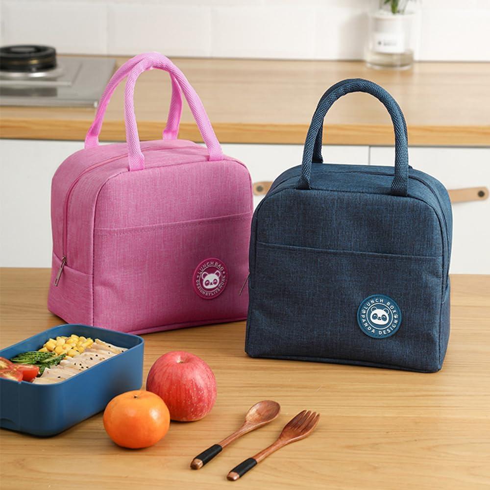 imageSac Isotherme Repas Petit Sac Lunch Box tanches Sac Glaciere Impermable en Feuille dAluminium 5L Sac Lunch Isotherme pour Femmes Hommes Enfants cole e Bureau Noir5 6 L Rose