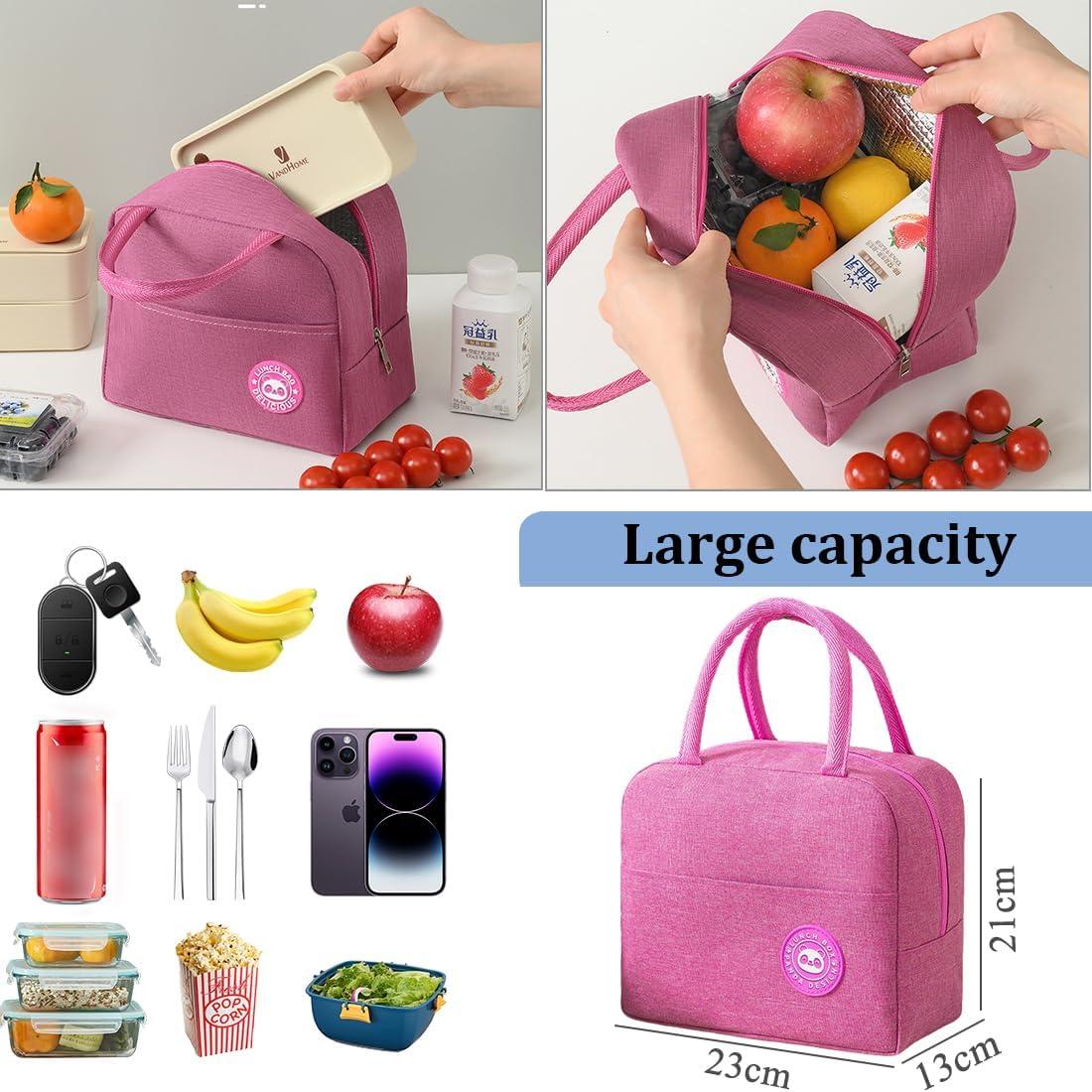 imageSac Isotherme Repas Petit Sac Lunch Box tanches Sac Glaciere Impermable en Feuille dAluminium 5L Sac Lunch Isotherme pour Femmes Hommes Enfants cole e Bureau Noir5 6 L Rose