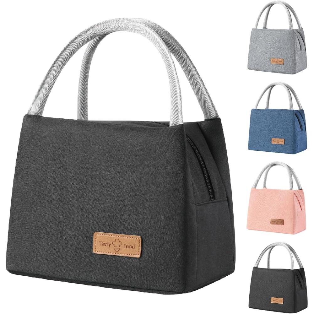 imageSac Isotherme Repas Petit Sac Lunch Box tanches Sac Glaciere Impermable en Feuille dAluminium 5L Sac Lunch Isotherme pour Femmes Hommes Enfants cole e Bureau Noir8 2 L  Nron