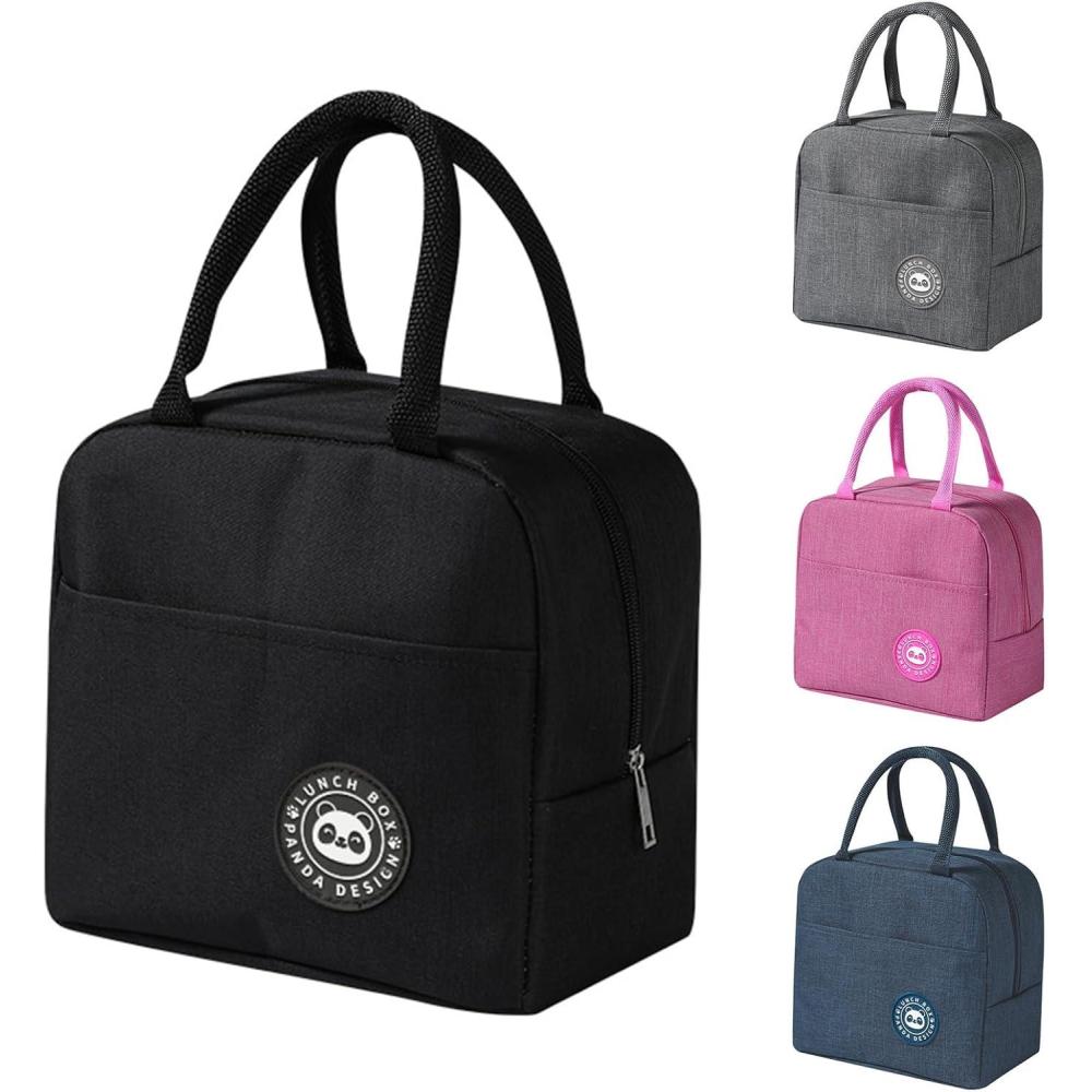 imageSac Isotherme Repas Petit Sac Lunch Box tanches Sac Glaciere Impermable en Feuille dAluminium 5L Sac Lunch Isotherme pour Femmes Hommes Enfants cole e Bureau Noir5 6 L Nron