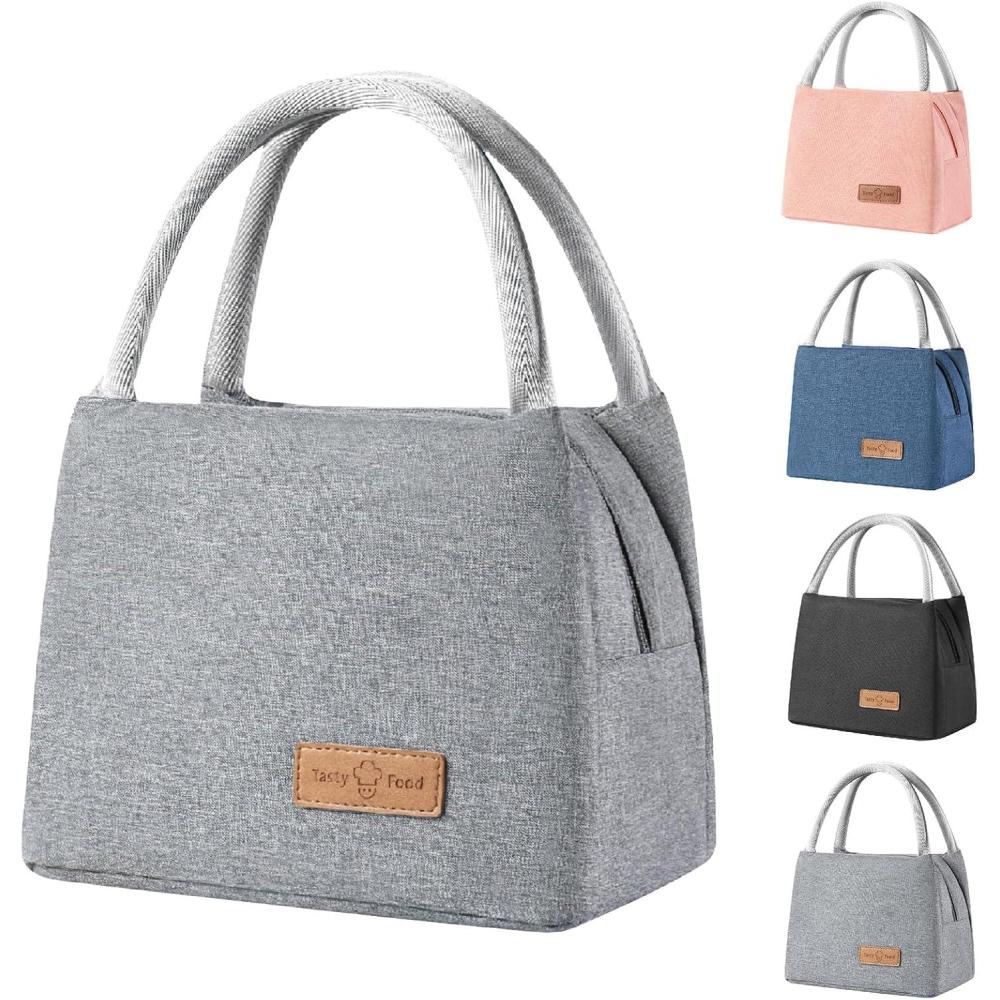 imageSac Isotherme Repas Petit Sac Lunch Box tanches Sac Glaciere Impermable en Feuille dAluminium 5L Sac Lunch Isotherme pour Femmes Hommes Enfants cole e Bureau Noir8 2 L Gris