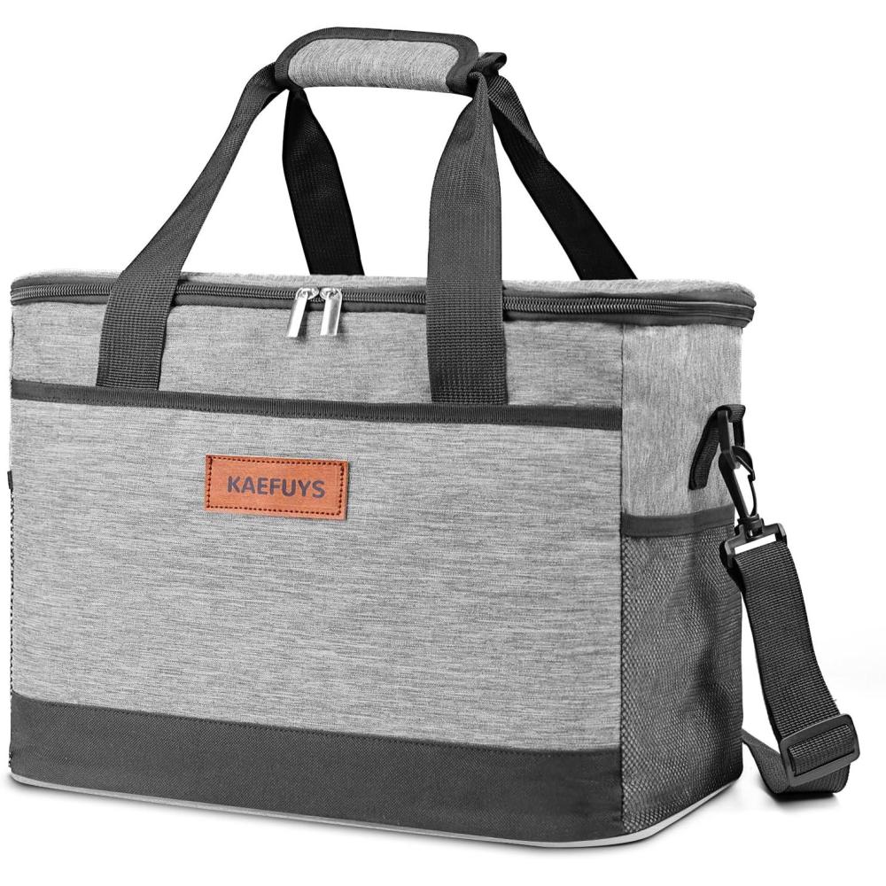 imageGrand Sac Isotherme Repas 33 L Glacire Isotherme Sac Rfrigr Pratique Impermable pour Hommes Femmes PiqueNique Camping Plage VoyageGris