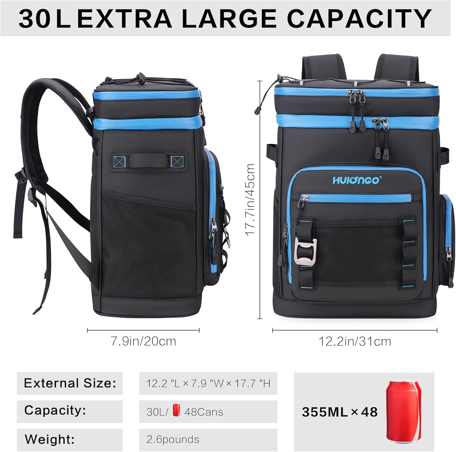 imageSac Dos Isotherme Grand Sac Isotherme Glacire tanche ImpermableSac dos noir et bleu