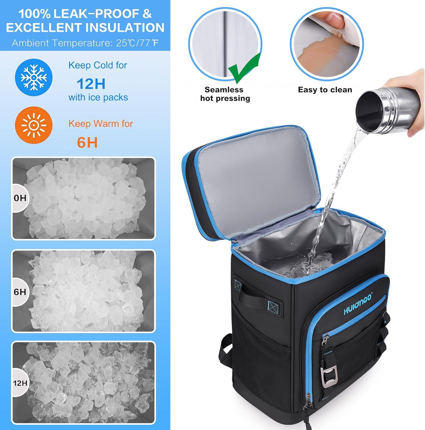 imageSac Dos Isotherme Grand Sac Isotherme Glacire tanche ImpermableSac dos noir et bleu