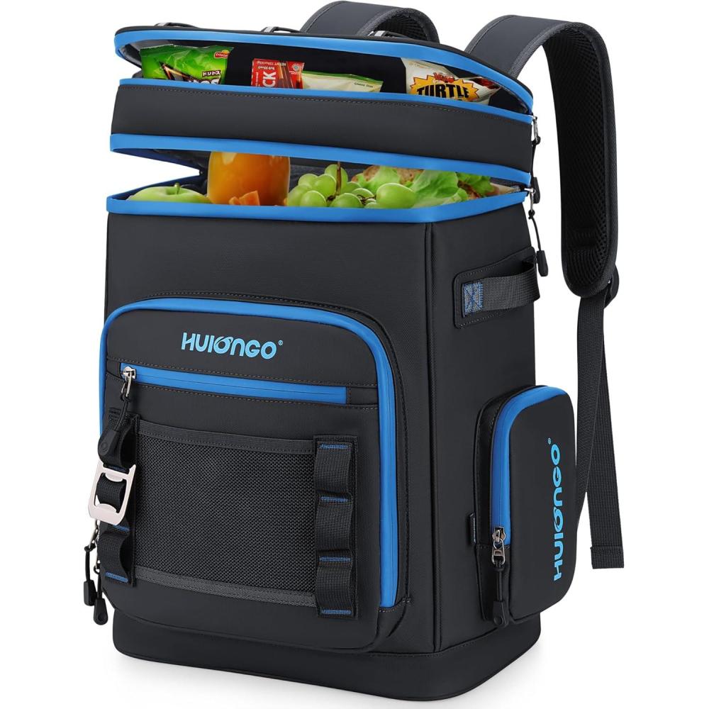 imageSac Dos Isotherme Grand Sac Isotherme Glacire tanche ImpermableSac dos noir et bleu
