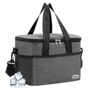 22L Sac Isotherme, 33x25x27cm Glaciere Pliable, Glaciere Souple Isotherme, Sac Thermique, Sac Isotherme Repas, Gardez Les Aliments Frais, pour Camping, Plage, Voyage et Shopping, Gris