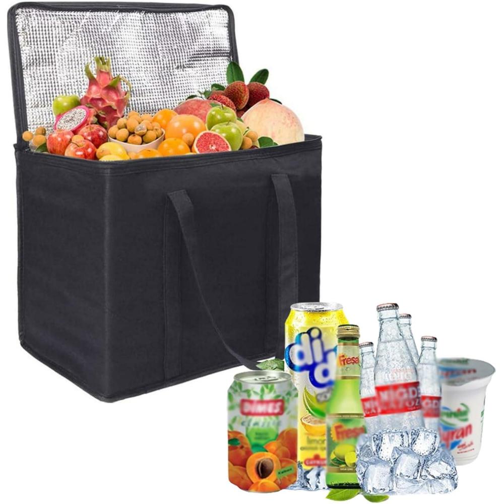 imageGlacire Pliable Sac Isotherme 40L Grand Format pour Courses PiqueNique Camping Plage Voyage