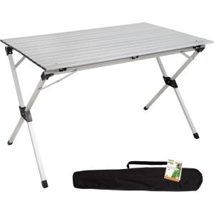 AKTIVE Camping- Table de Camping Pliante 6 Places, Table de Camping Pliable Légère et Résistante, Aluminium, avec Sac de Transport et Pieds Antidérapants, 110X70X70 cm, Gris(110 x 70 x 70 cm)