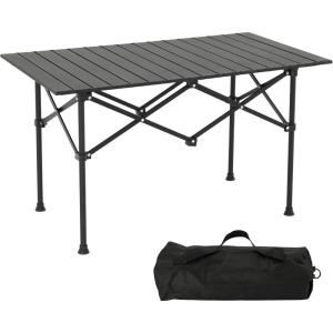 Table de camping pliable – Plateau de table enroulable – 96 x 54 x 55,5 cm – Table de camping pliable portable en acier au carbone avec sac pour pique-nique, cuisine, jardin, randonnée