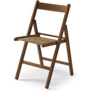 BUIANI Chaise Pliante en Bois Couleur Noyer