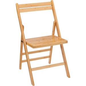 Spetebo Chaise pliante en bambou naturel – 78 x 44 cm – Chaise de cuisine pliable en bois FSC – Chaise classique pour une utilisation à la maison