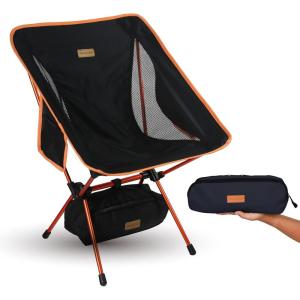TREKOLOGY Chaise de Camping Portable YIZI GO – Chaise Pliante Compacte et Ultra-Légère dans Un Sac de Transport pour Randonneurs, Camping, Plage et Plein air. (Bleu)(Noir)