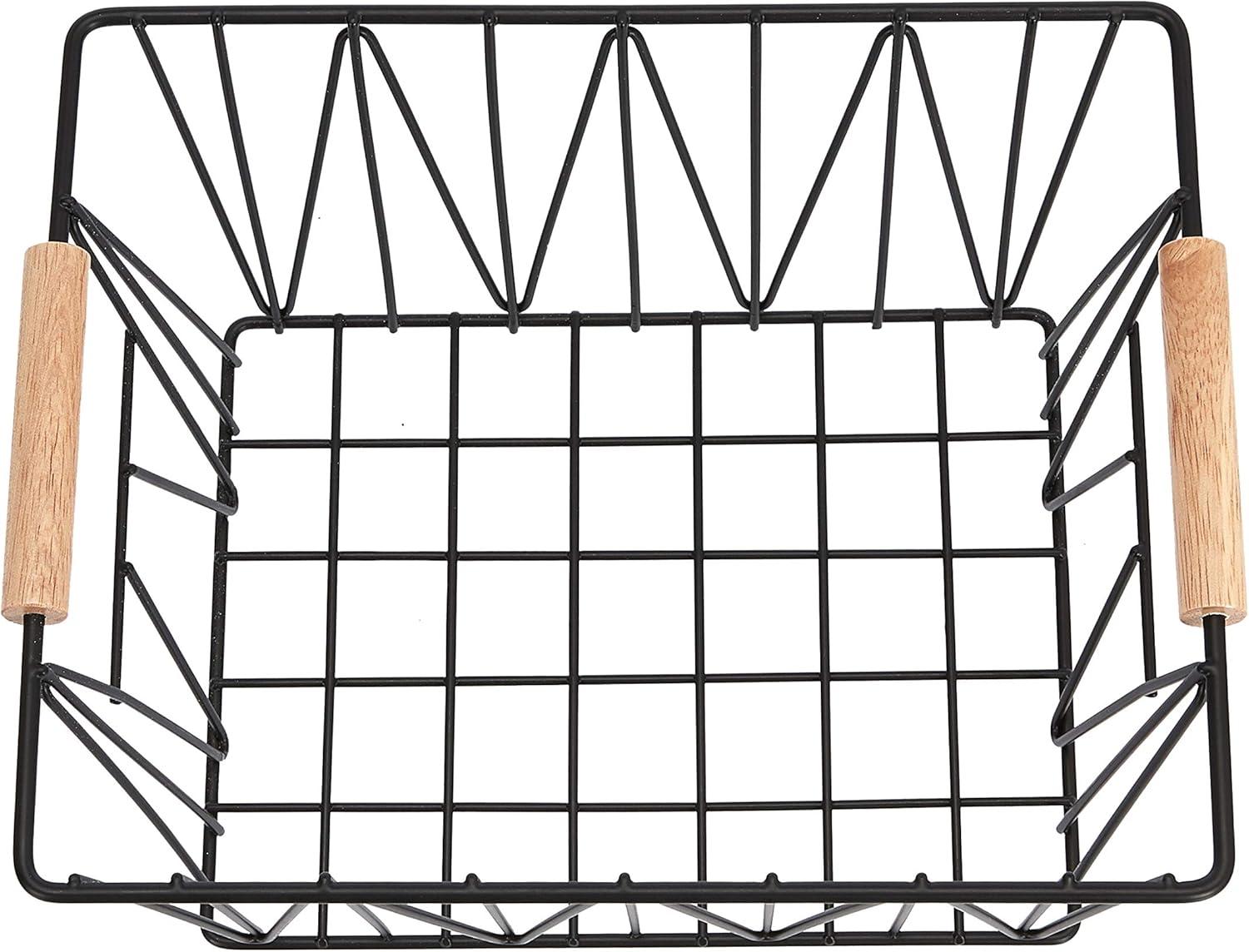 image:imageAmazon Basics Lot de 3 Rectangulaire paniers de rangement mtalliques Classique noirNoir