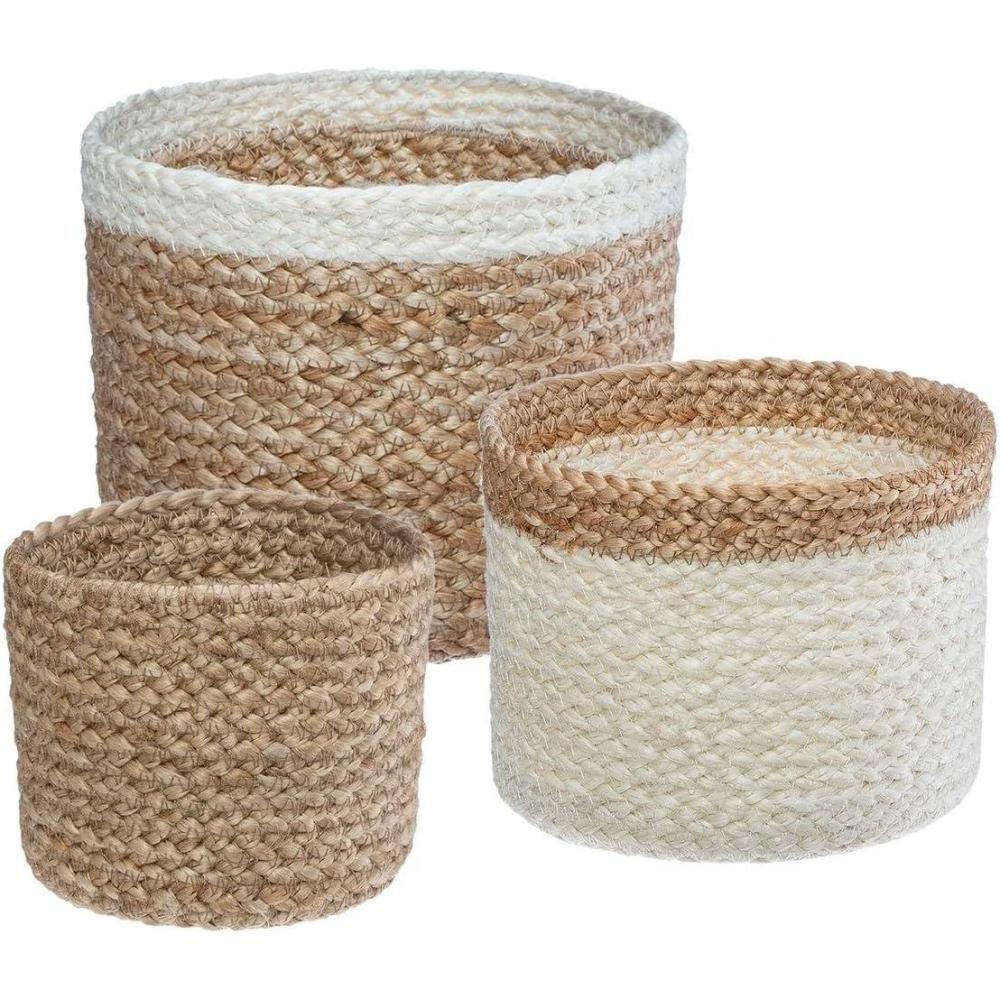 image:imageAtmosphera Set de 3 paniers Jute BlancMulticolore