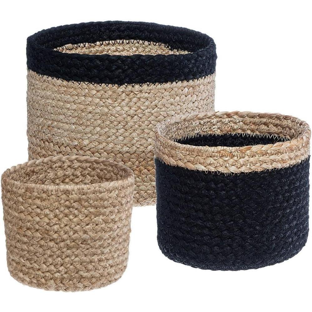 image:imageAtmosphera Set de 3 paniers Jute BlancNoir