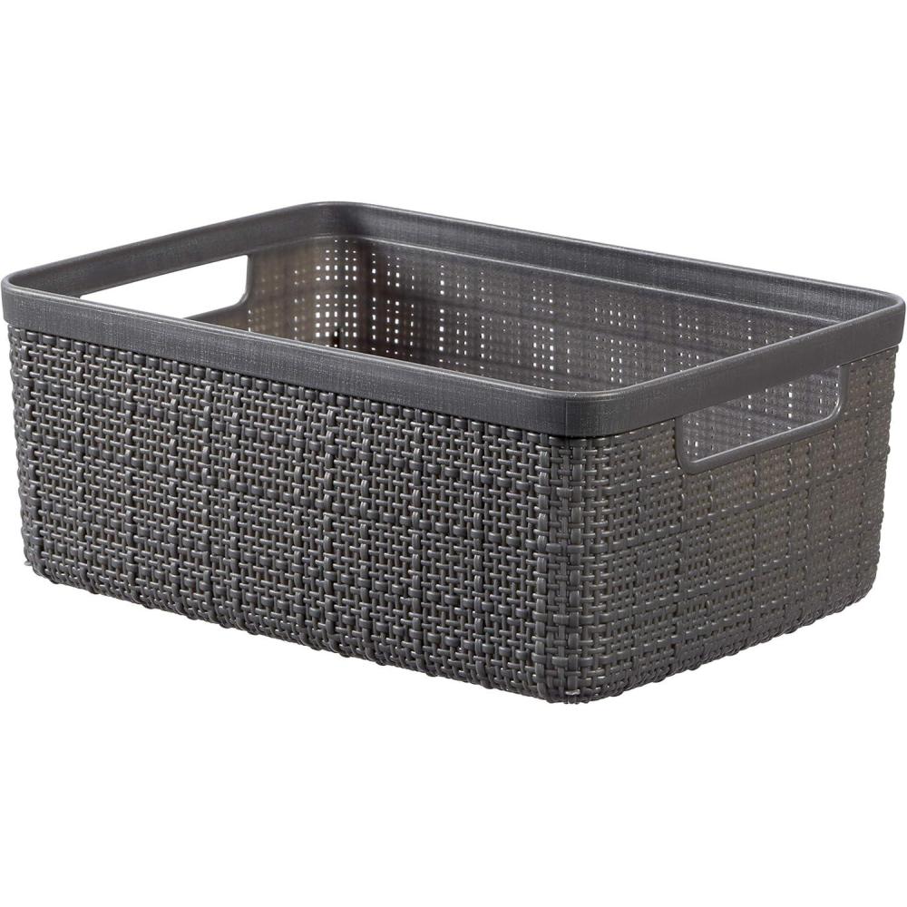 image:imageCurver Paniere Jute Rectangulaire 5 L Beige 100 Recycl 245370Gris Fonc