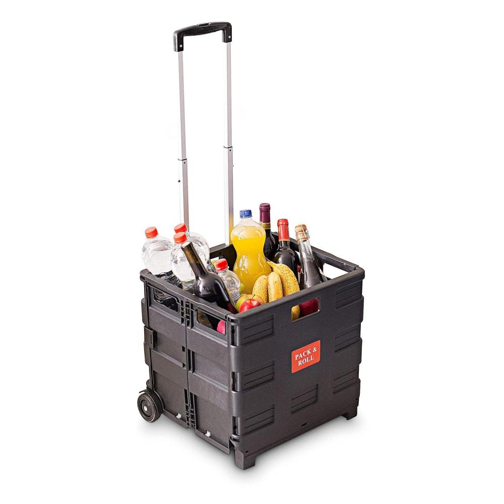 image:imageRelaxdays 10013399 Pliable jusqu 35 Kg Chariot de Shopping avec roulettes Noir2