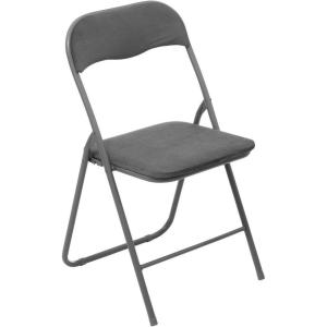 5five – Chaise Pliante en Velours Bleu(Gris)