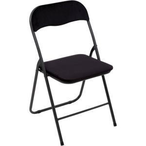 5five – Chaise Pliante en Velours Bleu(Noir)