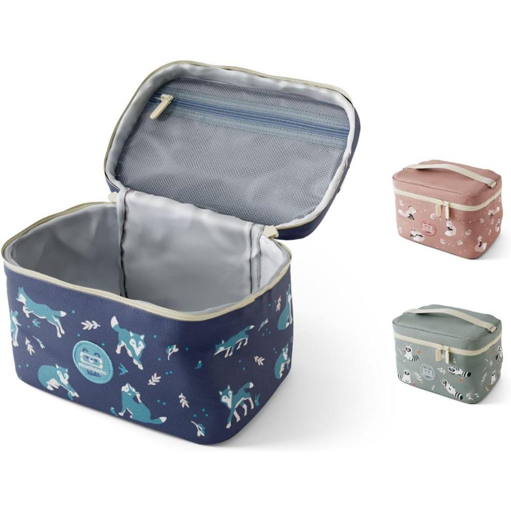 image:imagemonbento Sac Isotherme Repas Enfant Frosty bleu Wolf Glacire pour Transporter Lunch Box Gourde Accessoires et Encas Sac Gouter Idal pour EcolePiquenique Personnalisable Motif LoupBleu Wolf