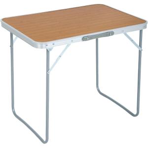 AKORD | Table de Camping ARES | Pliable | Léger | Construction en Aluminium | Portable | Armature Solide | Facile à Utiliser | Excellent pour Les Voyages | Norme en 581 | 50x60x70 cm | Gris foncé(Couleur Bois)