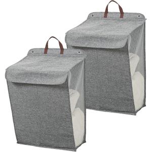 2 pcs Paniere a Linge Sale Grand, Panier à Linge, Panier à Linge Pliable, Panier de Rangement, Tissu Oxford Paniers à Linge, Bac Linge Sale, Corbeille à Linge Portable, pour Maison