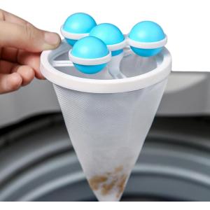 1/3 Pièces Sac en Filet À Peluches Flottant, Filtre À Cheveux pour Lave-Linge, Filtre À Cheveux Flottant pour Machine À Laver, Sac Réutilisable en Maille Flottante pour Peluches(Bleu)
