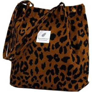 1 pcs Brown Leopard Modèle Tote bag Femme pour Voyage gym et Shopping Tote bag Femme en Velours côté Réutilisable