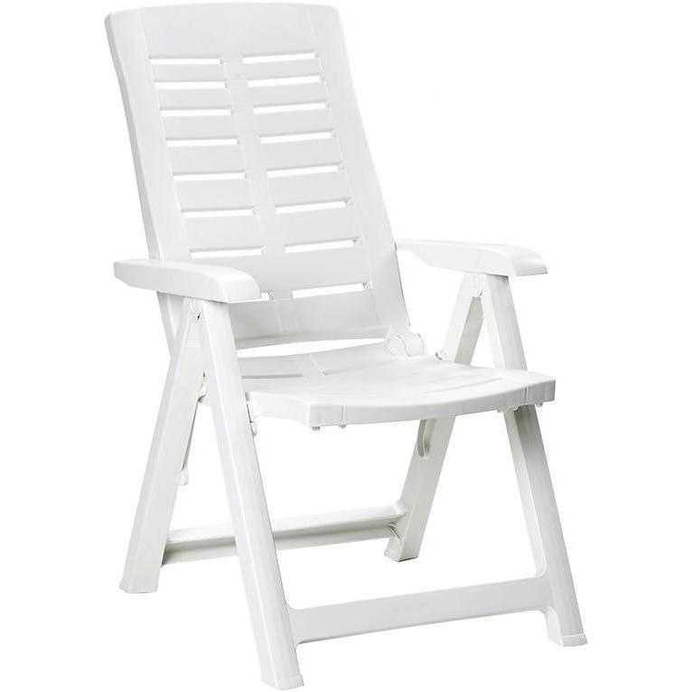 image:imageChaise Pliante MultiPositions EDM Blanche 60 x 61 x 109 cm