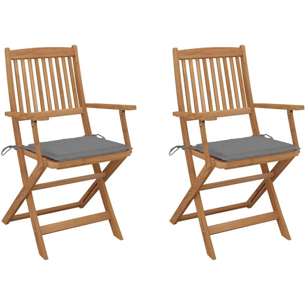 image:imageChaise pliante de jardin en bois dacacia massif avec coussin rembourr rsistant chaise extrieure pliable pour terrasse patio avec support poids 110 kg cordes de fixation conomie