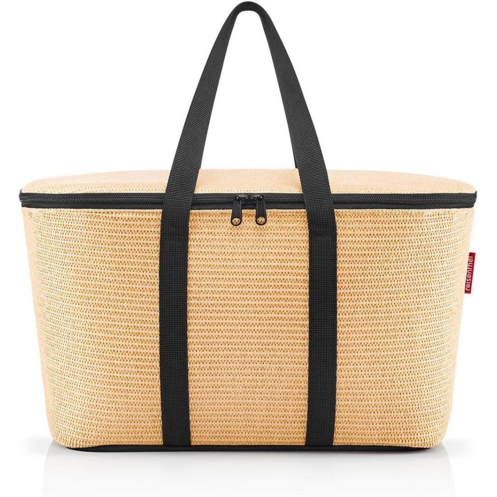 image:imagereisenthel Coolerbag Sac Isotherme en Tissu Polyester de qualit suprieure  Idal pour Le PiqueNique Le Shopping et Les dplacements Noir Raffia Regular Sac IsothermeNoir raffia