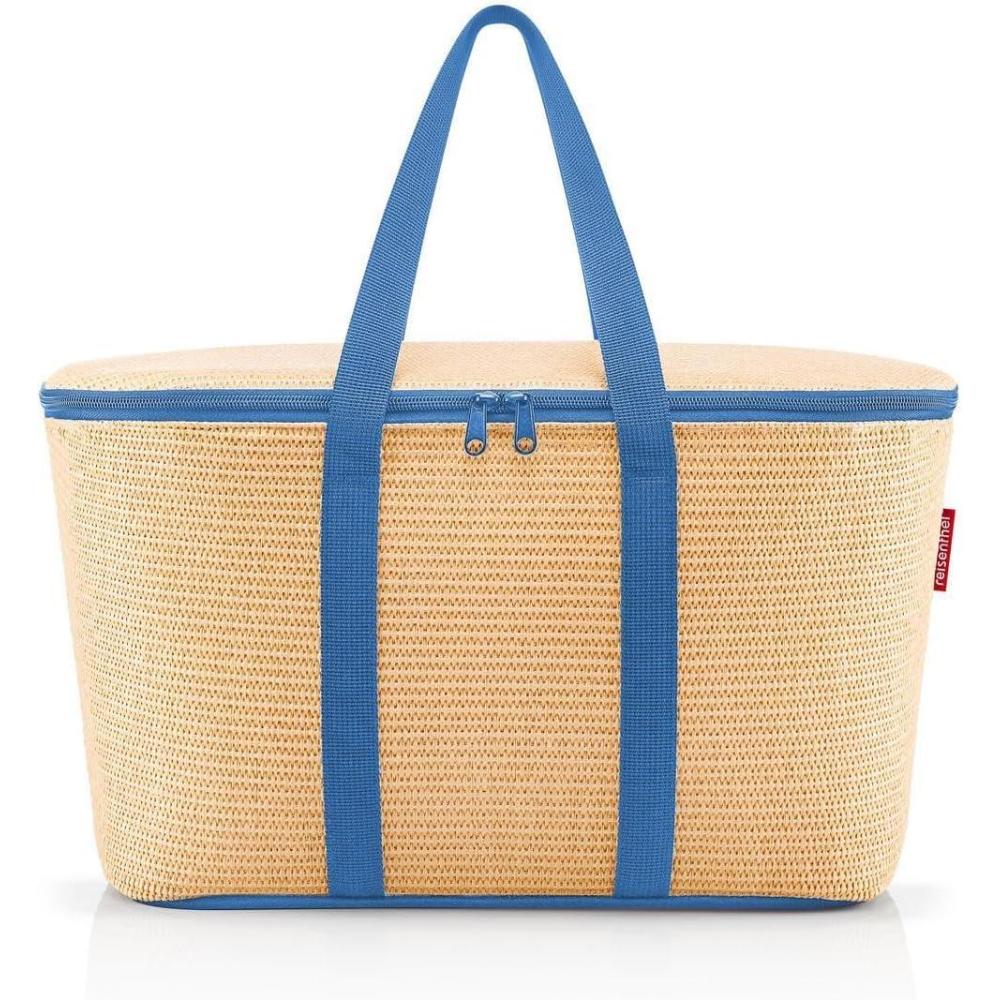 image:imagereisenthel Coolerbag Sac Isotherme en Tissu Polyester de qualit suprieure Idal pour Le PiqueNique Le Shopping et Les dplacements Noir Raffia Regular Sac IsothermeBleu rachia