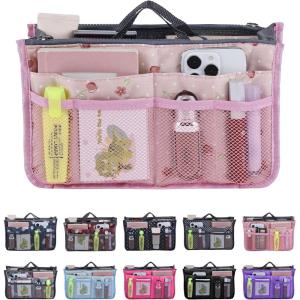 1x [à Compartiments Multiples] Organisateur De Sac De Voyage, Sac De Rangement pour Cosmétiques, 28,5 x 18,5 x 10cm(Cerise  Rose)
