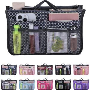 1x [à Compartiments Multiples] Organisateur De Sac De Voyage, Sac De Rangement pour Cosmétiques, 28,5 x 18,5 x 10cm(Diamant)