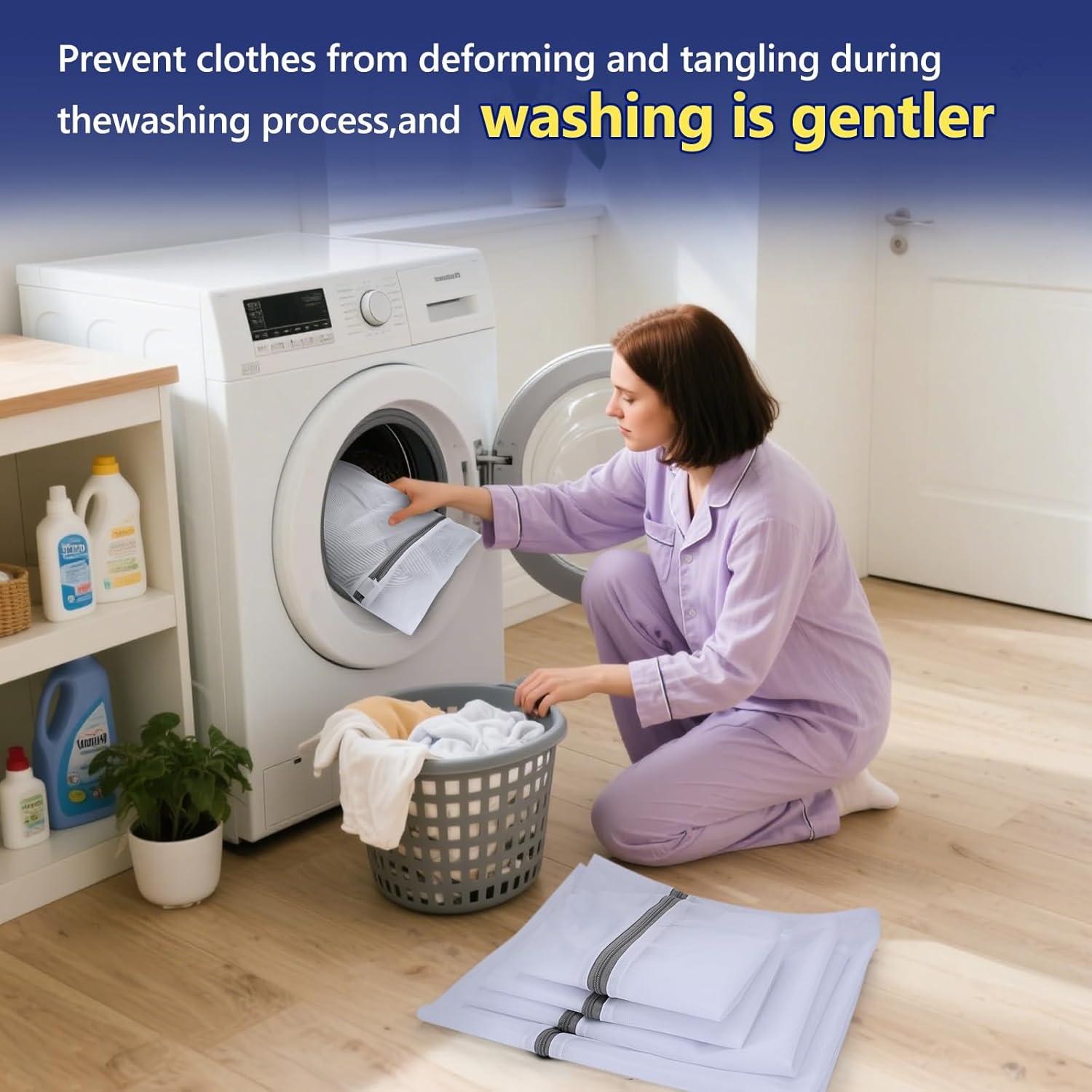 image:imageFilet linge Sac de lavage stable avec fermeture clair en maille Lot de 10 sacs de lavage pour machine laver Idal pour linge dlicat sousvtements chaussettes soutiensgorge