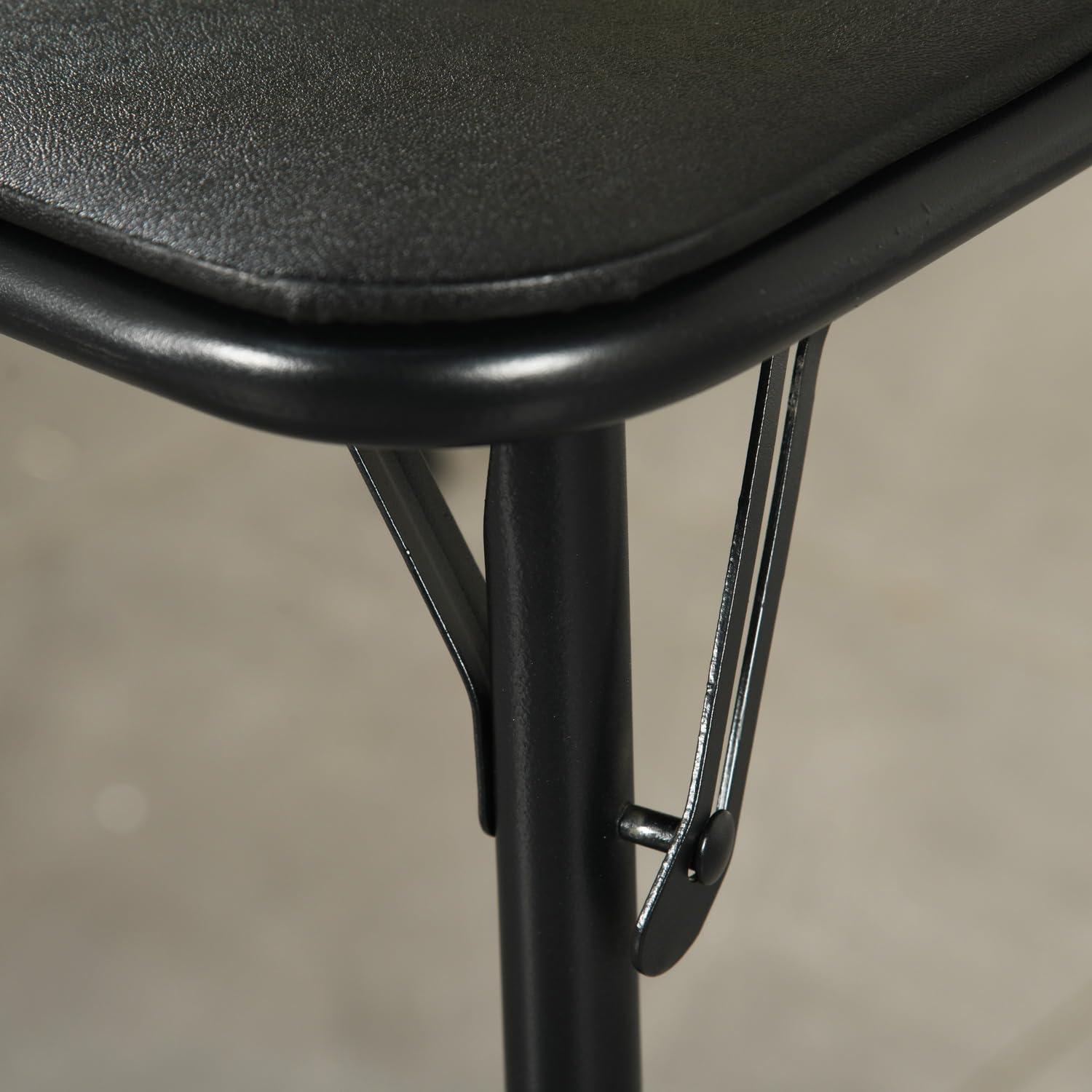 image:imageFurnitureR Tables Pliantes Square Noire Structure Mtallique Robuste et MDF Plateau Rembourr en Cuir Synthtique Pliable et Portable pour Fte Maison Camping en Plein Air PiqueNique 86 x 86cm