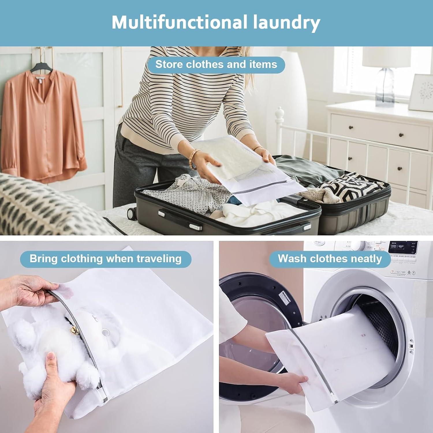 image:imageLot de 3 sacs linge dlicats en maille Petit filet linge pour linge dlicat Sac linge Rutilisables pour Vtements pour Manteau Drap de Lit Lingerie Sac linge