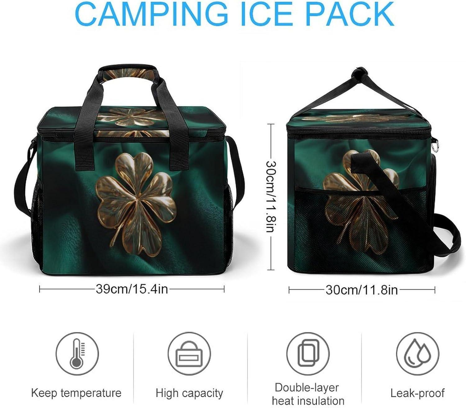 image:imageSac isotherme de luxe en forme de trfle quatre feuilles Dor mtallis Pour camping tanche Avec bandoulire