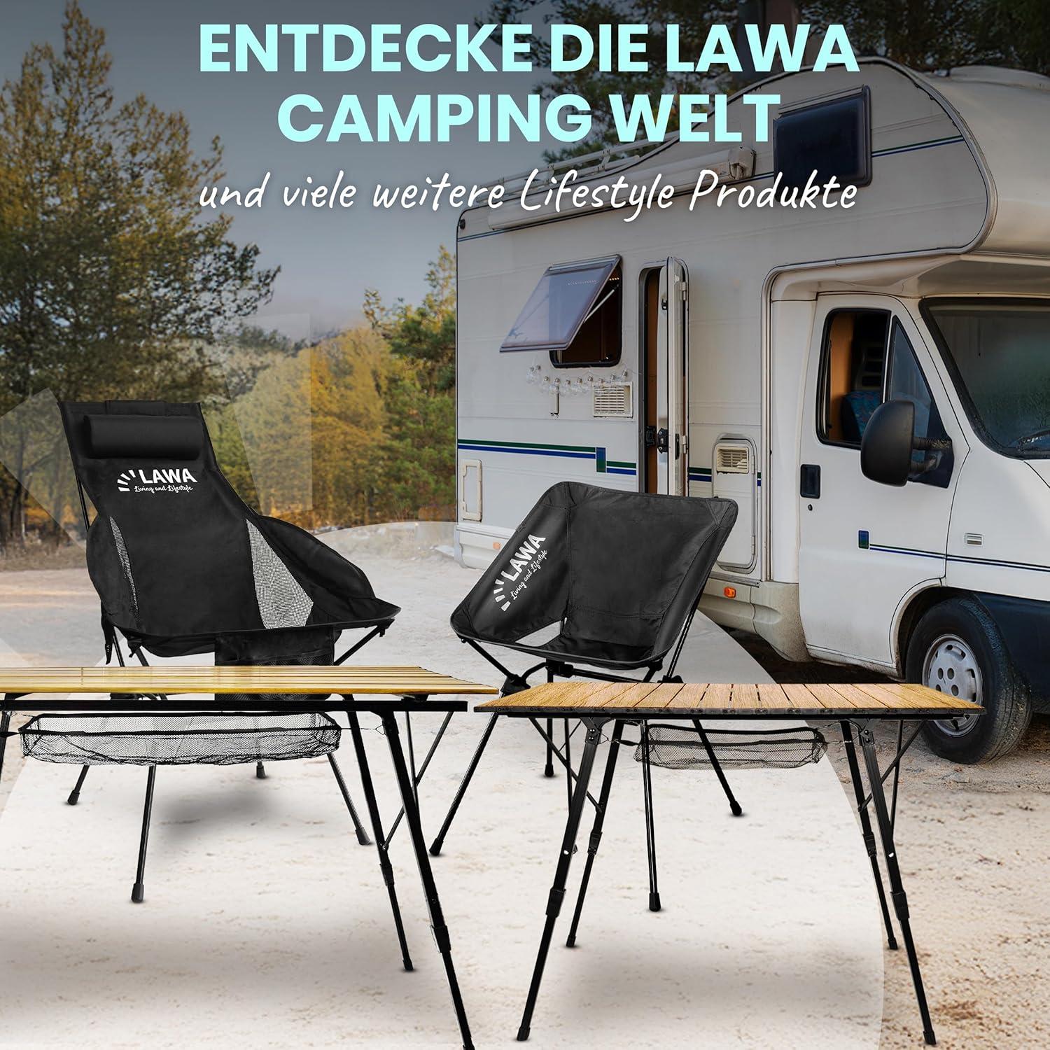 image:imageTable de camping pliante rglable en hauteur jusqu 78 cm En aluminium Pliable Pour 4 personnes Avec sac de transport Filet enroulable