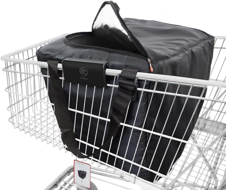 image:imageachilles sac isotherme suspendre sac pliable pour caddie thermique glacire grande bote thermique sac provisions pour tous les caddies courants 54x35x39cm noir